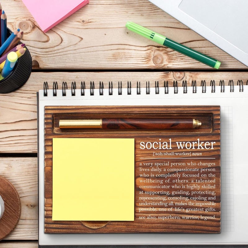 YODOCAMP Social Worker Sticky Note Holder, Social Worker Appreciation Gifts, Social Worker Graduate Gift, Thank You Gifts for Social Worker, Social Worker Definition Desk Self-Stick Note Pad Holders TZP06 - Image 2